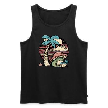 Champignon fantastique Palm Island - Débardeur bio Premium Homme - noir - Devant - Michal (187cm)