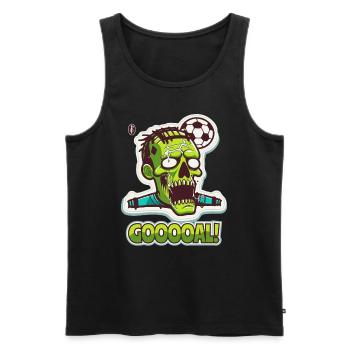 Zombie Fußball, Tor! - Männer Premium Bio Tank Top - Schwarz - Vorne - Michal (187cm)