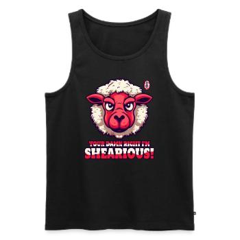 Klar, ich bin ein verdammt ernsthafter Schafskopf - Männer Premium Bio Tank Top - Schwarz - Vorne - AI Model Male 178 light (178cm)