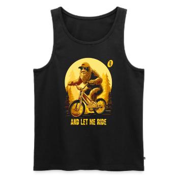 Let me drive, Bigfoot camouflaged while cycling - Men's Premium Organic Tank Top - black - Front - Michal (187cm)