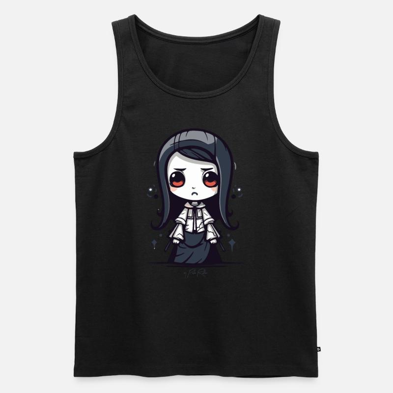 Chibi Japanisches Samurai-Mädchen - Männer Premium Bio Tank Top - Schwarz