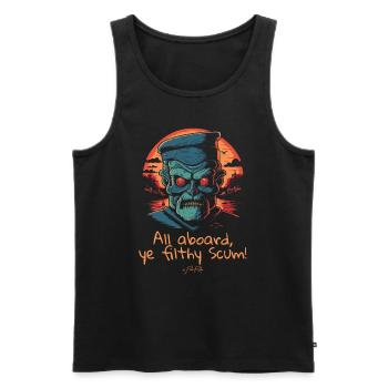 All aboard, you filthy rabble! Captain - Men's Premium Organic Tank Top - black - Front - AI Model Male 178 light (178cm)