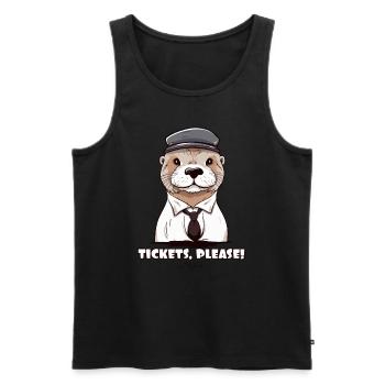 Tickets please! The platoon leader Otter - Men's Premium Organic Tank Top - black - Front - AI Model Male 178 light (178cm)