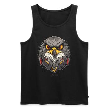 Ich sehe dich, ein Falke Vogel - Männer Premium Bio Tank Top - Schwarz - Vorne - AI Model Male 178 light (178cm)