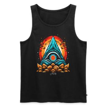 Das Allsehende Auge des Geist der Natur - Männer Premium Bio Tank Top - Schwarz - Vorne - AI Model Male 178 light (178cm)