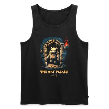 This Way, Please - Follow the Dungeon Bear - Men's Premium Organic Tank Top - black - Front - AI Model Male 178 light (178cm)