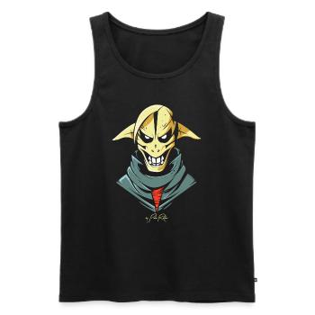 5 elements and a sci-fi monster villain - Men's Premium Organic Tank Top - black - Front - AI Model Male 178 light (178cm)