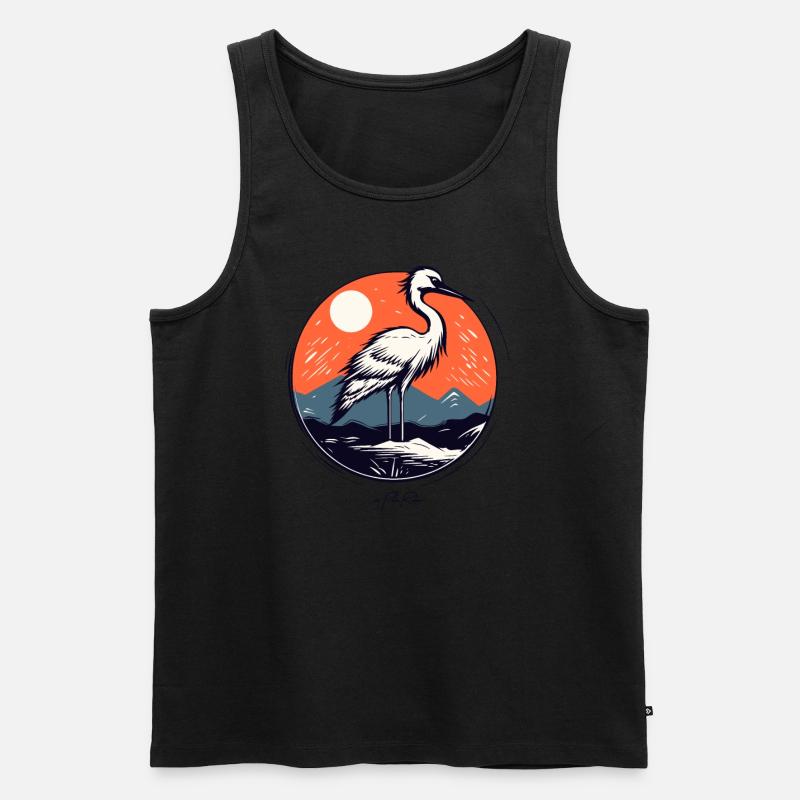 Der Kranich Vogel - Männer Premium Bio Tank Top - Schwarz