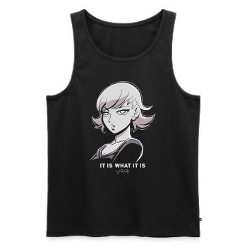 C'est ce que c'est : anime manga dessin animé femme - Débardeur bio Premium Homme - noir - Devant - Michal (187cm)
