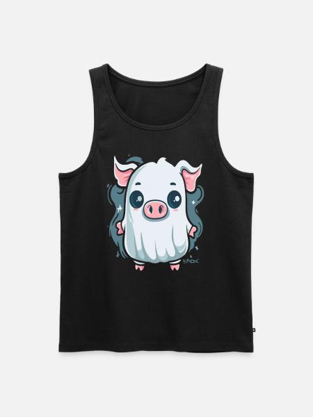 The Little Ghost Pig - Men's Premium Organic Tank Top - black