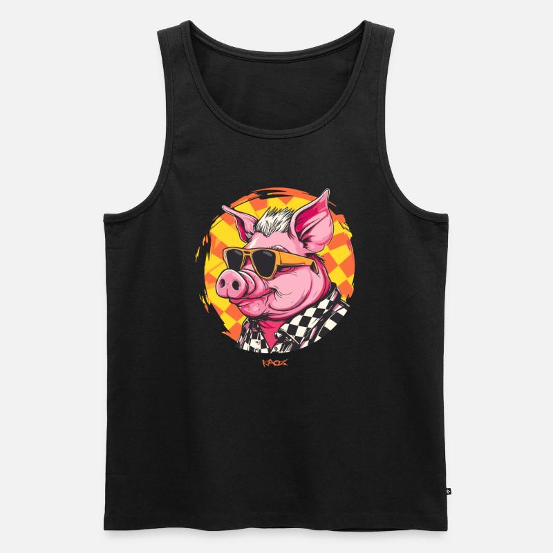 Coole Sonnenbrillen Sau - Männer Premium Bio Tank Top - Schwarz
