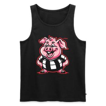 Eine Überraschung, molliges rundes Schwein - Männer Premium Bio Tank Top - Schwarz - Vorne - Michal (187cm)