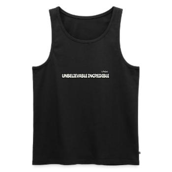 Outrageously unbelievable - Men's Premium Organic Tank Top - black - Front - AI Model Male 178 light (178cm)