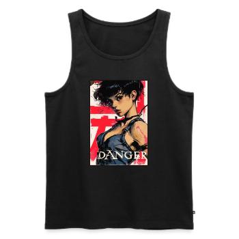 The Anime Danger Girl - Men's Premium Organic Tank Top - black - Front - Michal (187cm)