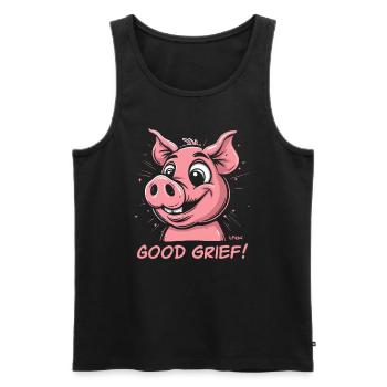 Oh, mon Dieu! Drôle de cochon - Débardeur bio Premium Homme - noir - Devant - AI Model Male 178 light (178cm)