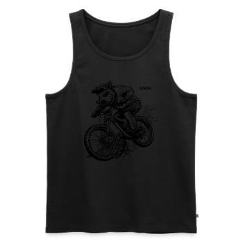 Dirty ride on the mountain bike pig - Men's Premium Organic Tank Top - black - Front - AI Model Male 178 light (178cm)