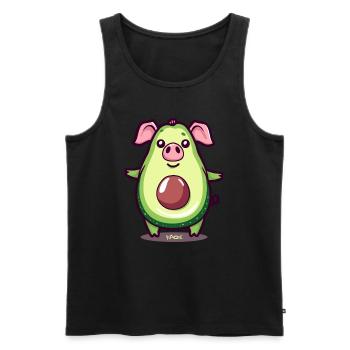 Pigocado, the avocado pig - Men's Premium Organic Tank Top - black - Front - Michal (187cm)