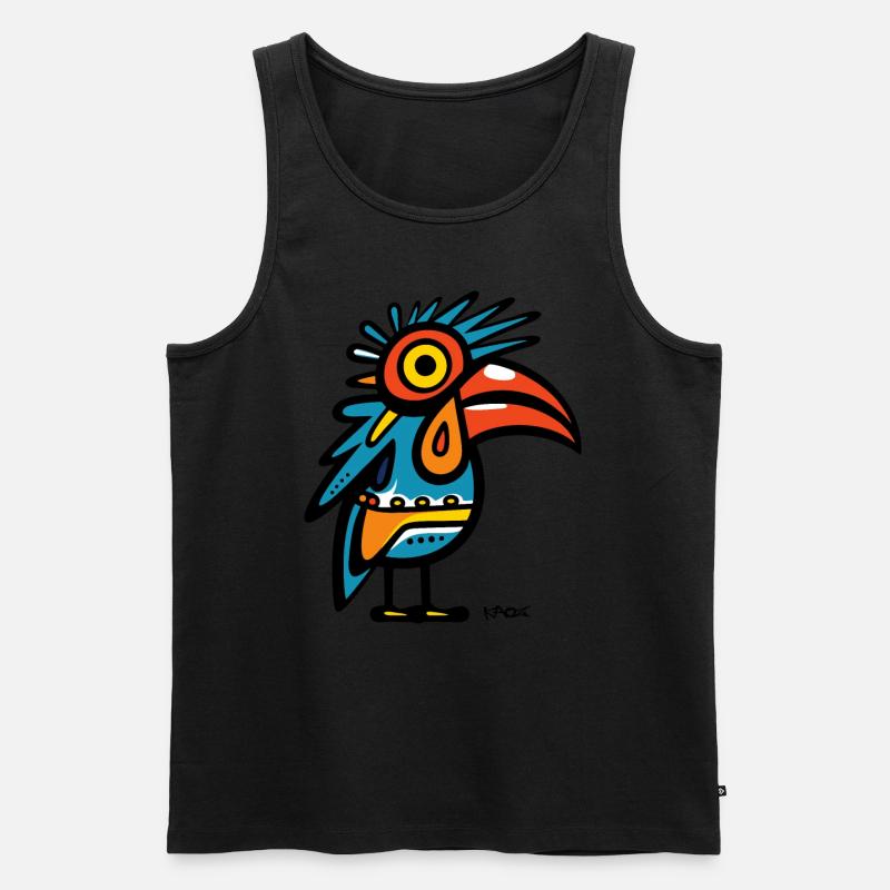 Modern Art Pop Vogel - Männer Premium Bio Tank Top - Schwarz