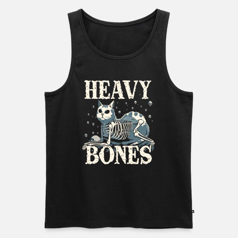 Schwere Knochen Katze - Männer Premium Bio Tank Top - Schwarz