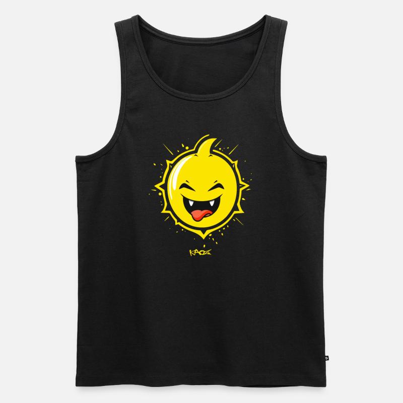 Zitronen-Zitrus freches gemeines Gesicht - Männer Premium Bio Tank Top - Schwarz