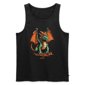 Toy Dragon - Men's Premium Organic Tank Top - black - Front - AI Model Male 178 light (178cm)