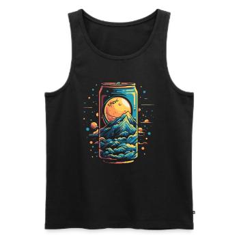 Space Universe Soda Can - Men's Premium Organic Tank Top - black - Front - AI Model Male 178 light (178cm)