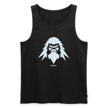 Emblème des montagnes Yeti des montagnes - Débardeur bio Premium Homme - noir - Devant - Michal (187cm)