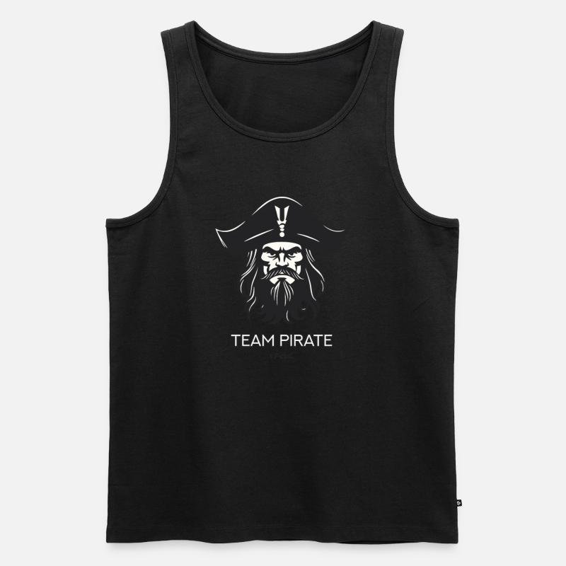 Team Pirat - Männer Premium Bio Tank Top - Schwarz