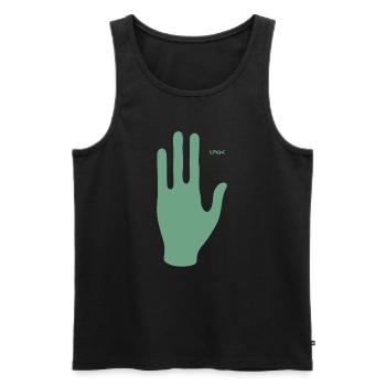 Wir kommen in Frieden, Hand eines Außerirdischen - Männer Premium Bio Tank Top - Schwarz - Vorne - Michal (187cm)