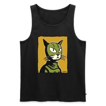 Un chat unique pour vous - Débardeur bio Premium Homme - noir - Devant - Michal (187cm)