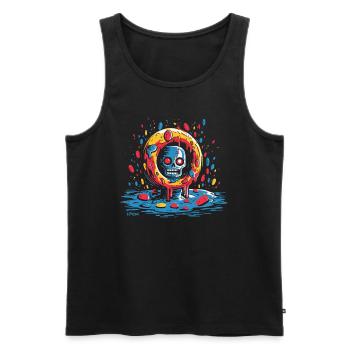 A spooky realm in the circle of delicious donuts - Men's Premium Organic Tank Top - black - Front - Michal (187cm)