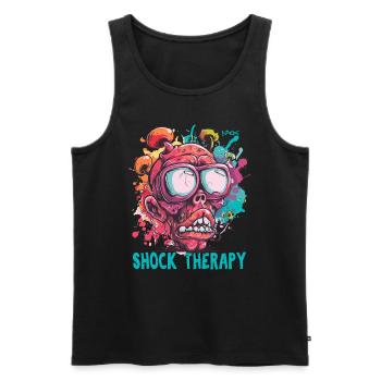 Shock Therapy Crazy Guy Skull - Men's Premium Organic Tank Top - black - Front - Michal (187cm)