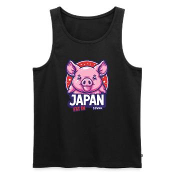 Graisse au Japon : cochon potelé - Débardeur bio Premium Homme - noir - Devant - Michal (187cm)