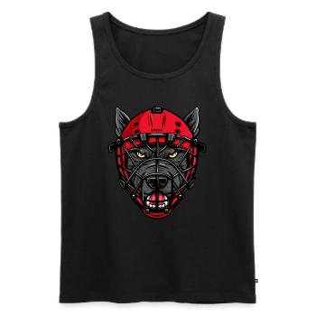 Chien avec masque de hockey sur glace - Débardeur bio Premium Homme - noir - Devant - AI Model Male 178 light (178cm)