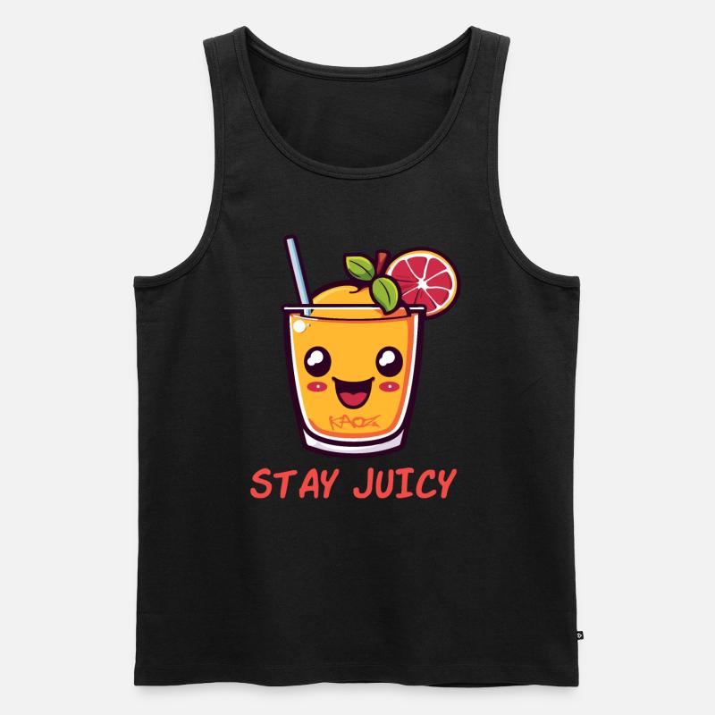 Fruchtiger Saft: bleib saftig - Männer Premium Bio Tank Top - Schwarz