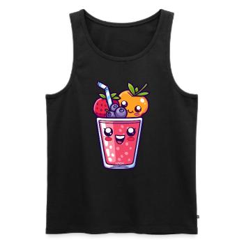 Juicy Fruit Experience: Fruit Drinks Juice - Men's Premium Organic Tank Top - black - Front - AI Model Male 178 light (178cm)
