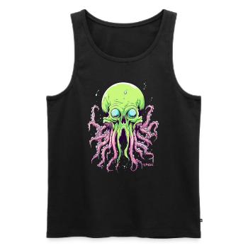 Le crâne de poulpe super cool - Débardeur bio Premium Homme - noir - Devant - AI Model Male 178 light (178cm)