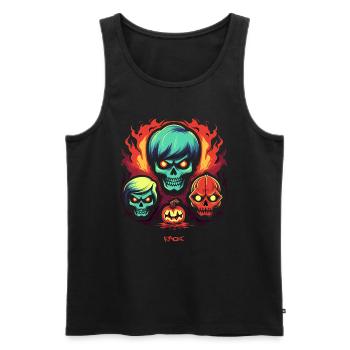 Trio d'horreur d'Halloween - Débardeur bio Premium Homme - noir - Devant - AI Model Male 178 light (178cm)