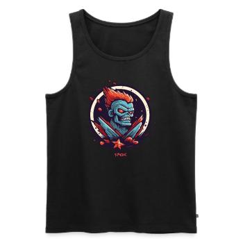 Schwer Super-Duty-Cool Zombie-Schädel-Rock - Männer Premium Bio Tank Top - Schwarz - Vorne - AI Model Male 178 light (178cm)