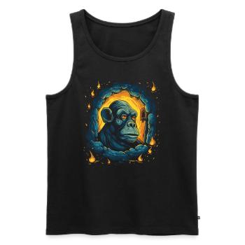 Die Nacht des sternen hellen Kerker-Affen - Männer Premium Bio Tank Top - Schwarz - Vorne - AI Model Male 178 light (178cm)