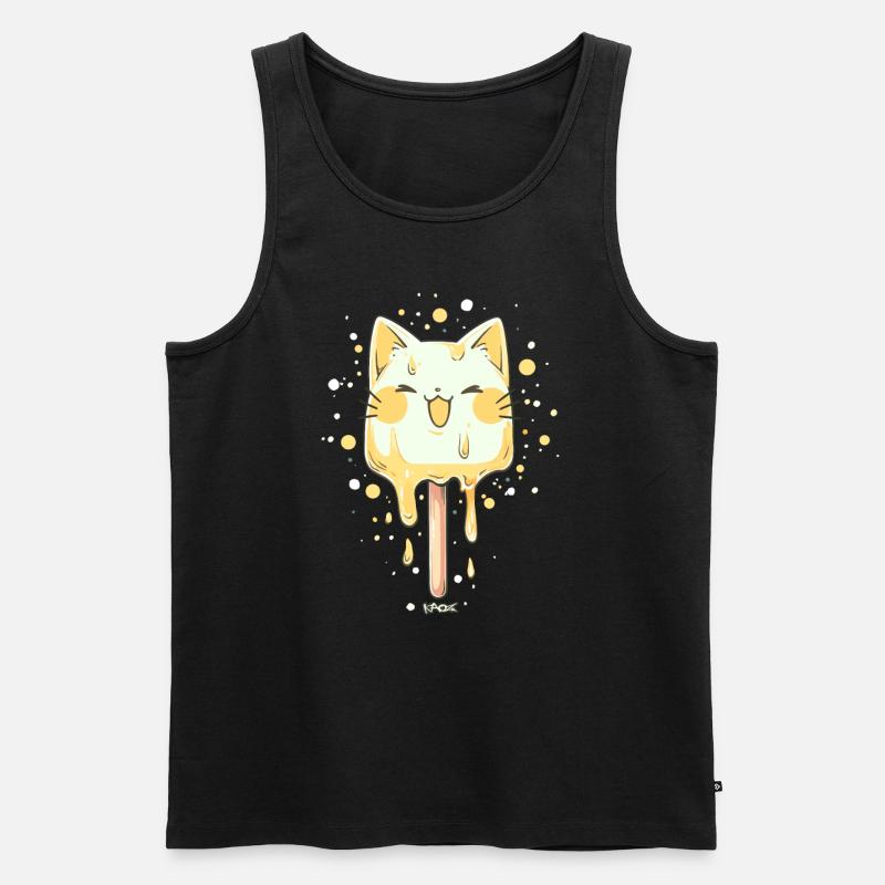 Eis Katze am Stil - Männer Premium Bio Tank Top - Schwarz