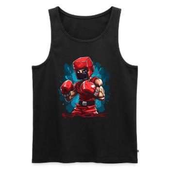 A Cubic Cartoon Pixel Boxer Boxing - Men's Premium Organic Tank Top - black - Front - AI Model Male 178 light (178cm)