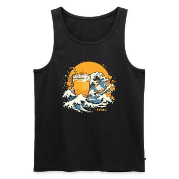 Orangensaft Kanagawa-Welle von Japan - Männer Premium Bio Tank Top - Schwarz - Vorne - AI Model Male 178 light (178cm)