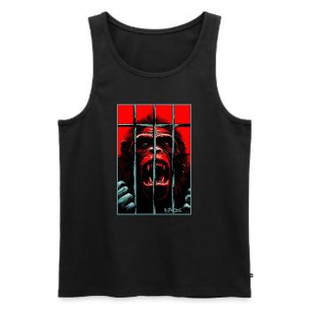 Befreie den Schimpansen Affen - Männer Premium Bio Tank Top - Schwarz - Vorne - AI Model Male 178 light (178cm)