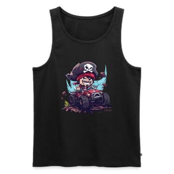Der Chibi Monstertruck Pirat - Männer Premium Bio Tank Top - Schwarz - Vorne - Michal (187cm)