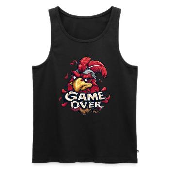 Game Over Gaming Gamer Hühner Hahn Huhn - Männer Premium Bio Tank Top - Schwarz - Vorne - Michal (187cm)