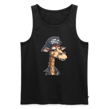 Great Fun: Smiling Pirate Giraffe - Men's Premium Organic Tank Top - black - Front - Michal (187cm)