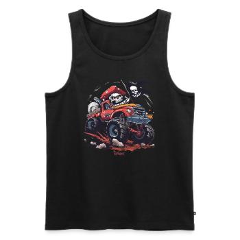 Crazy Skull Pirate Monster Truck - Débardeur bio Premium Homme - noir - Devant - Michal (187cm)