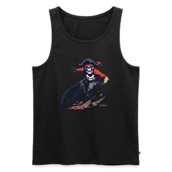 Skull Skeleton Pirate VTT - Débardeur bio Premium Homme - noir - Devant - Michal (187cm)
