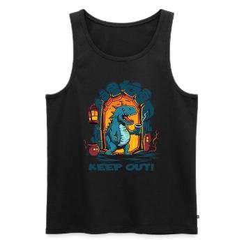 Funny Dungeon Dragon: No Entry - Men's Premium Organic Tank Top - black - Front - AI Model Male 178 light (178cm)